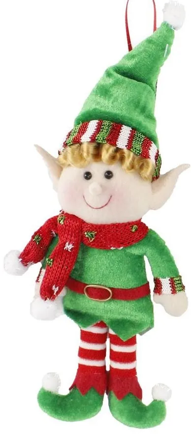 11" Fabric Felt Elf Ornament