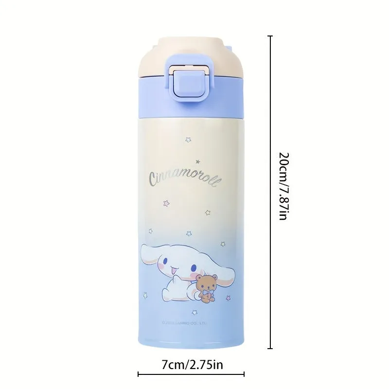 1pc, Vacuum Flask, 13.53oz Insulated Water Bottles, Cinnamoroll Cute Kawaii Travel Thermal Cups, For Hot And Cold Beverages, Summer Winter Drinkware, Gifts