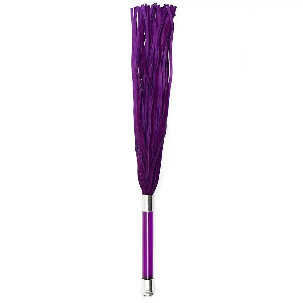 22-inch Purple Suede Flogger with Glass Handle and Crystal