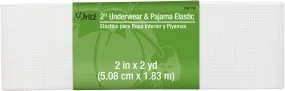 2" Underwear & Pajama Elastic, White, 2 yd