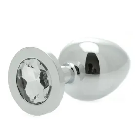 3.8-inch Rimba Luxury Stainless Steel Silver Diamond Butt Plug