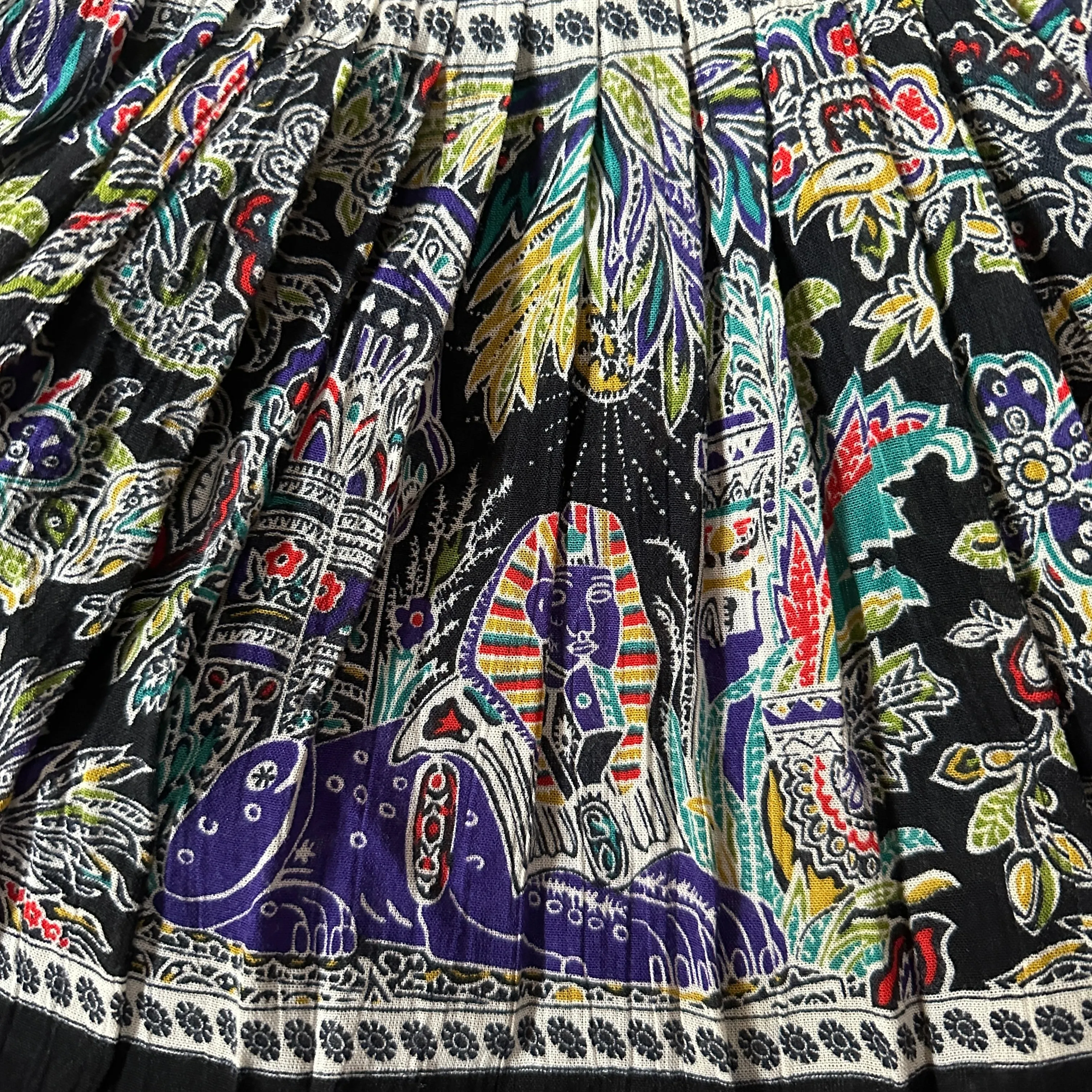 80s Egyptian Print “Platinum by Dorothy Schoelen” Maxi Skirt