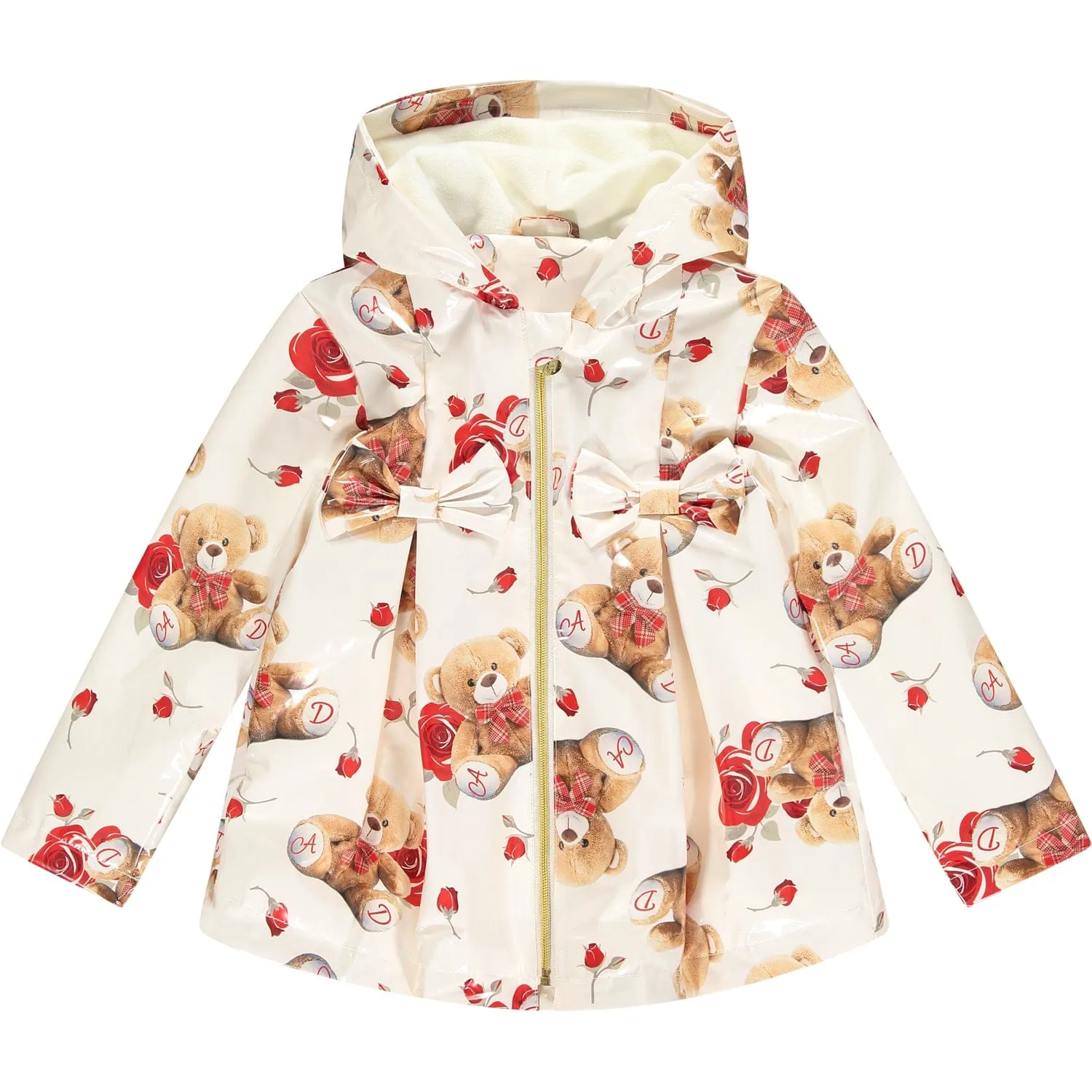 A DEE - Mabel Teddy Print Raincoat - Cream