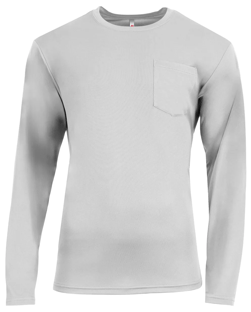 A4 Men's Sprint Long Sleeve Pocket Tee