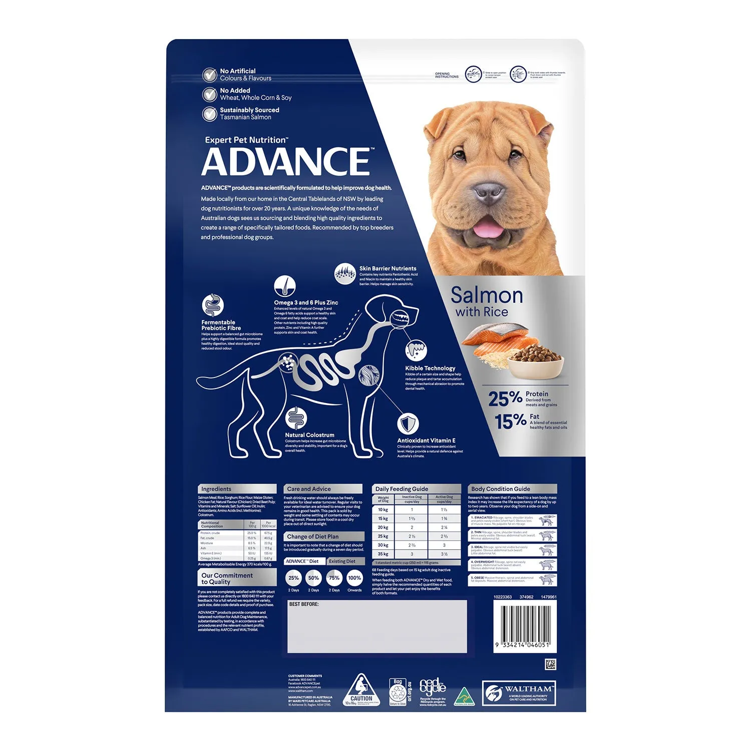 Advance All Breed Sensitive Skin & Digestion Salmon & Rice Adult Dry Dog Food 13kg