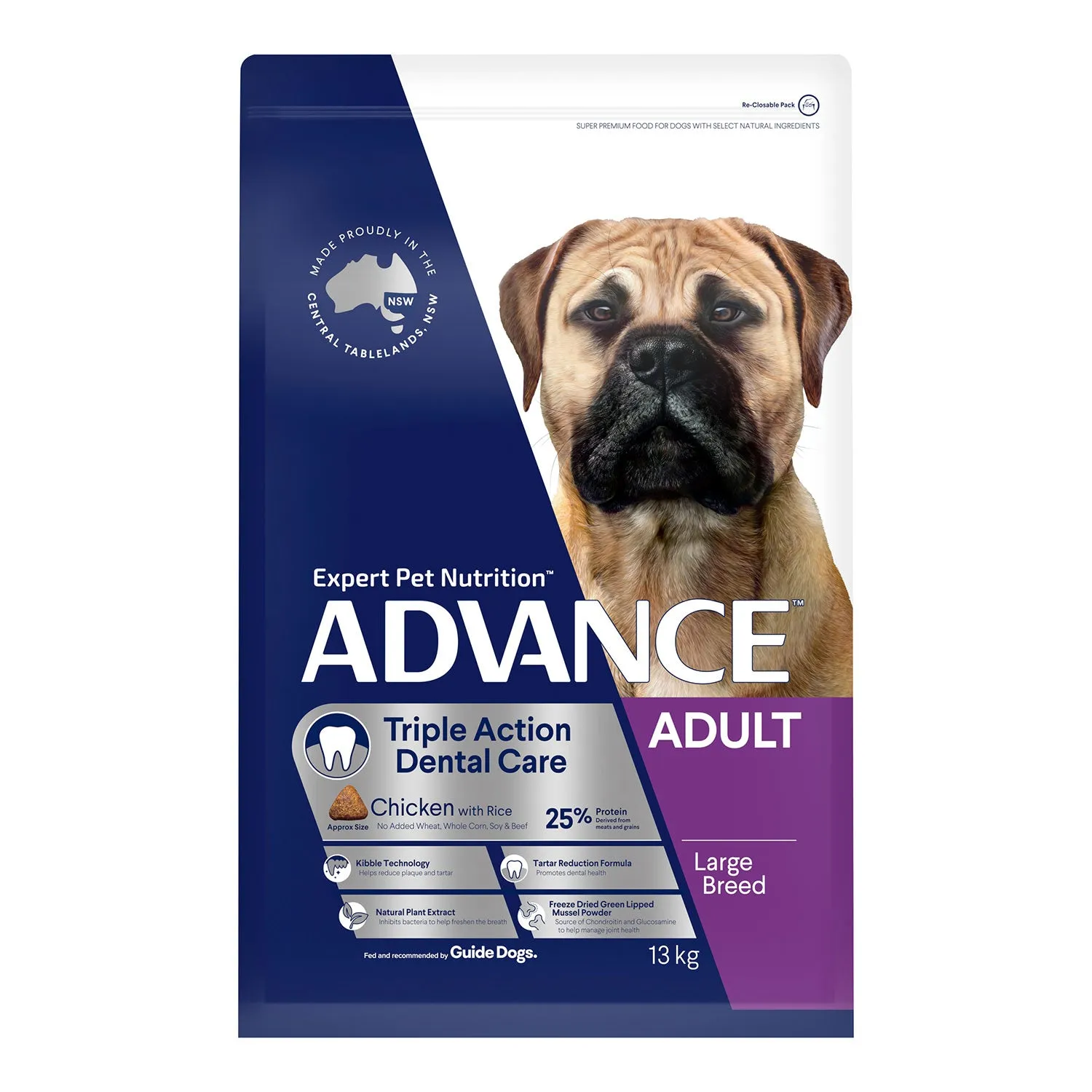 Advance Large Breed Dental Chicken & Rice Adult Dry Dog Food 13kg