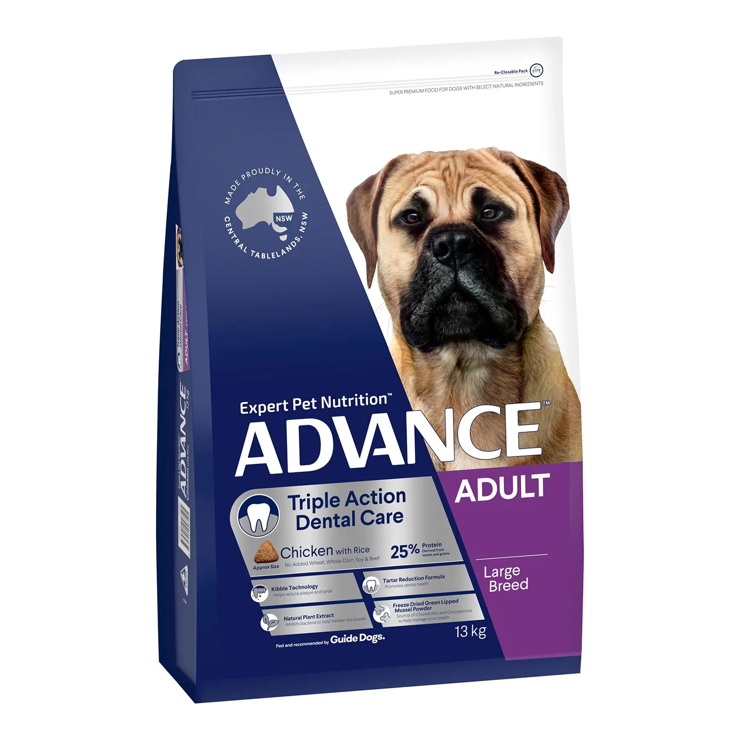 Advance Large Breed Dental Chicken & Rice Adult Dry Dog Food 13kg