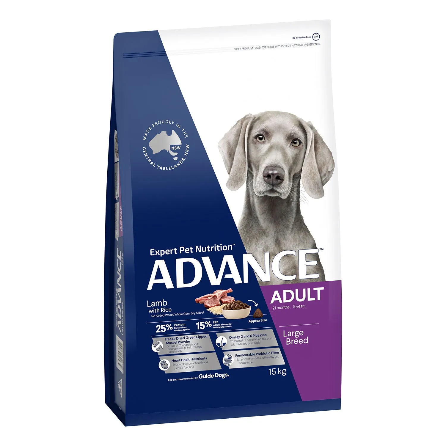 Advance Large Breed Lamb & Rice Adult Dry Dog Food 15kg