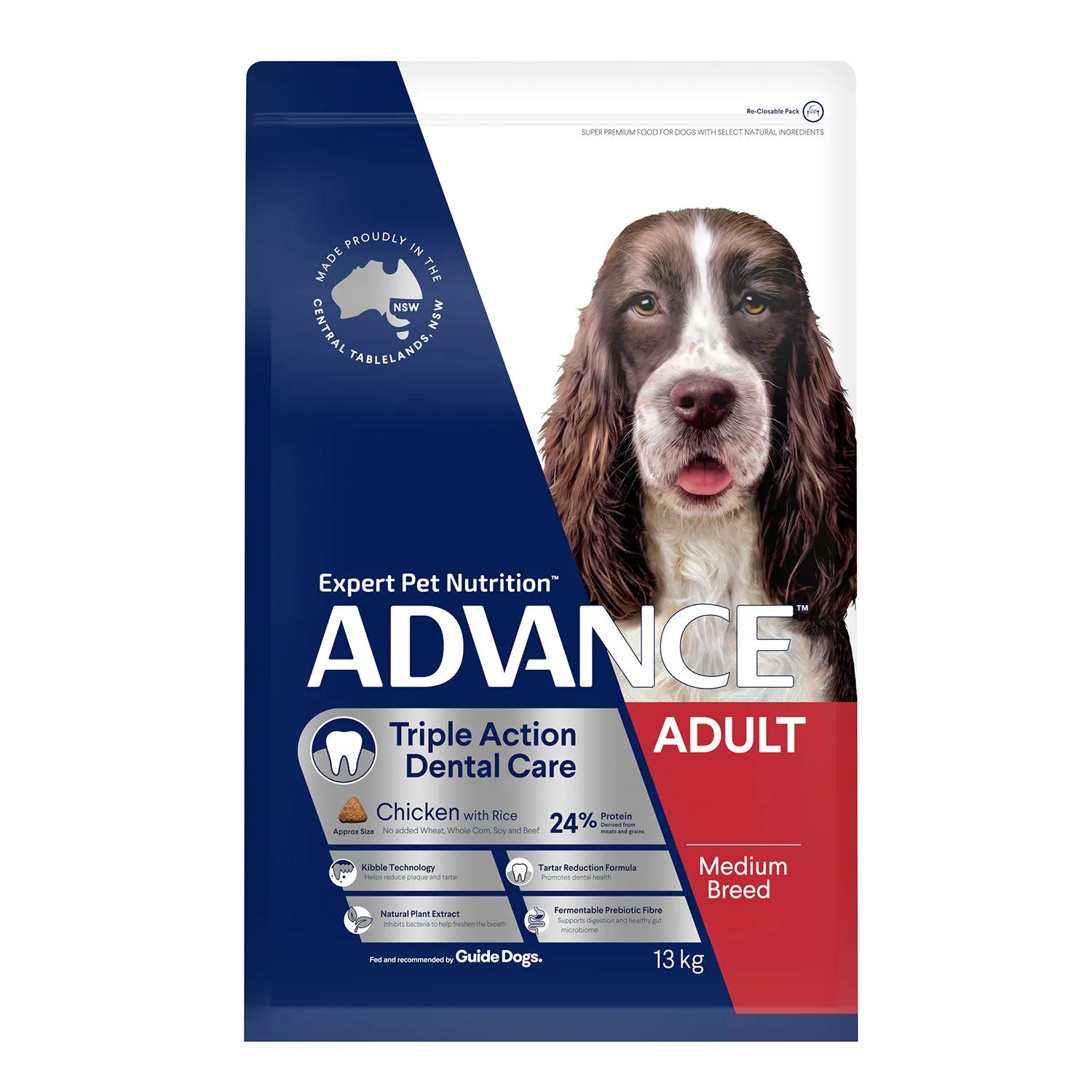 Advance Medium Breed Dental Chicken & Rice Adult Dry Dog Food 13kg