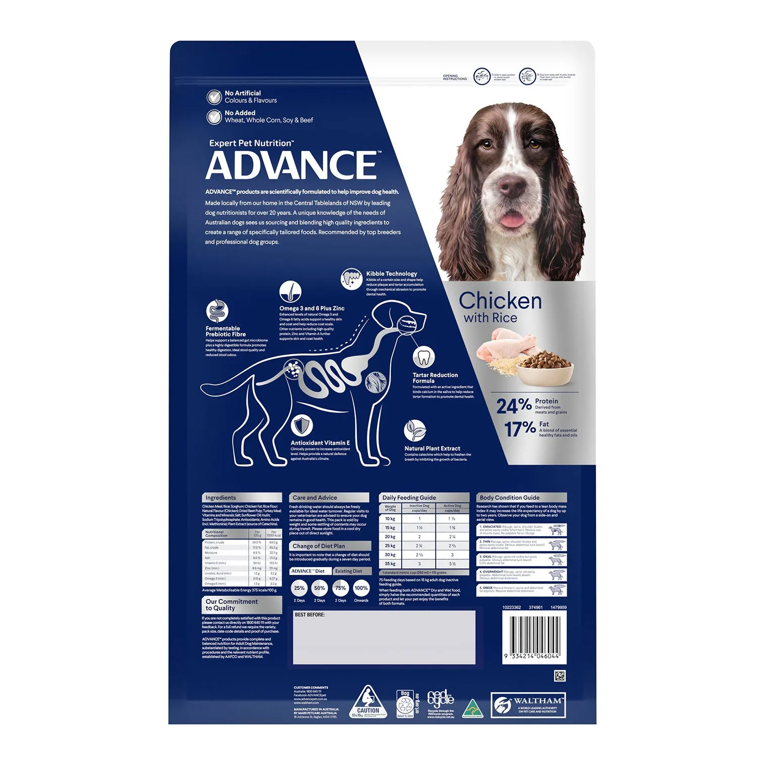 Advance Medium Breed Dental Chicken & Rice Adult Dry Dog Food 13kg