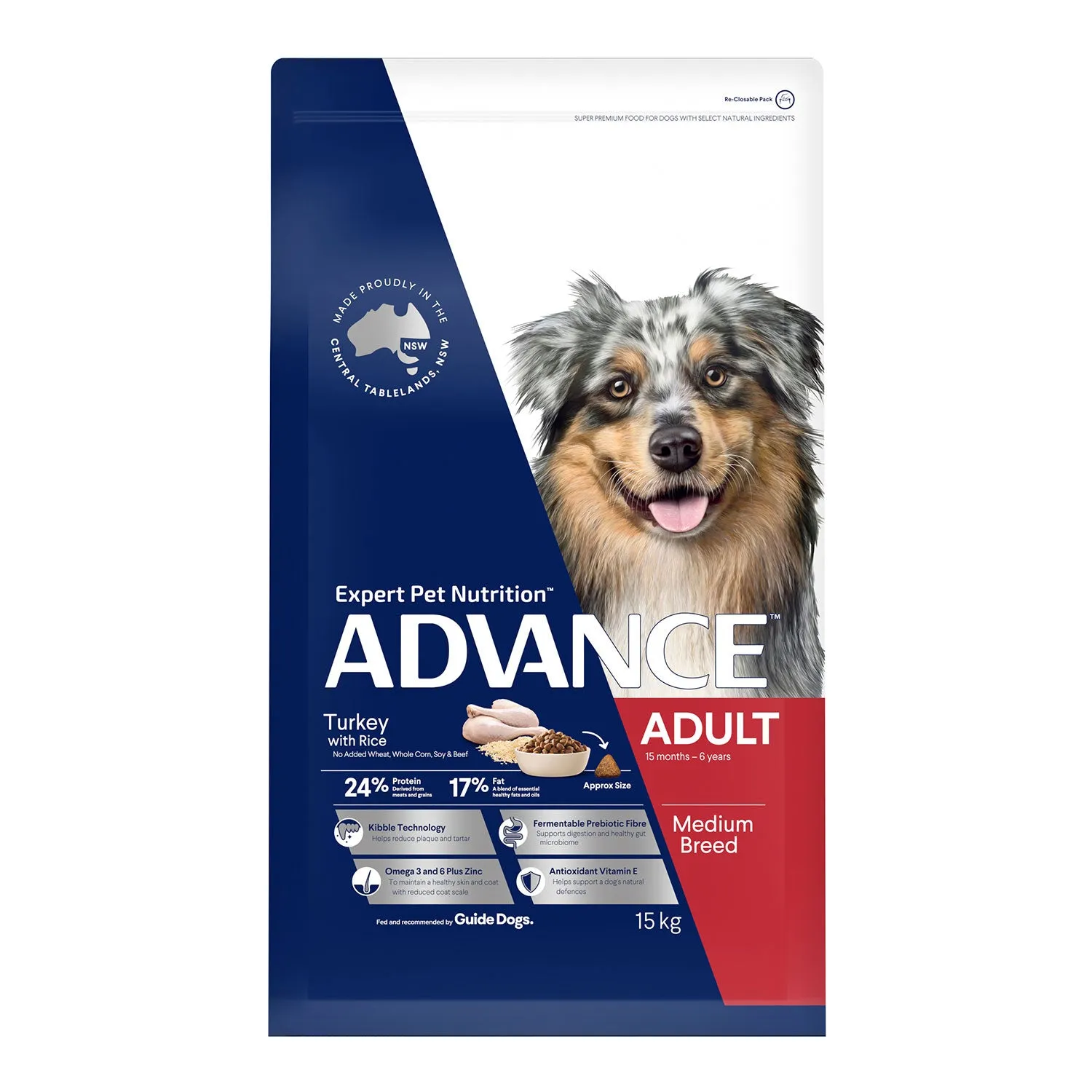 Advance Medium Breed Turkey & Rice Adult Dry Dog Food