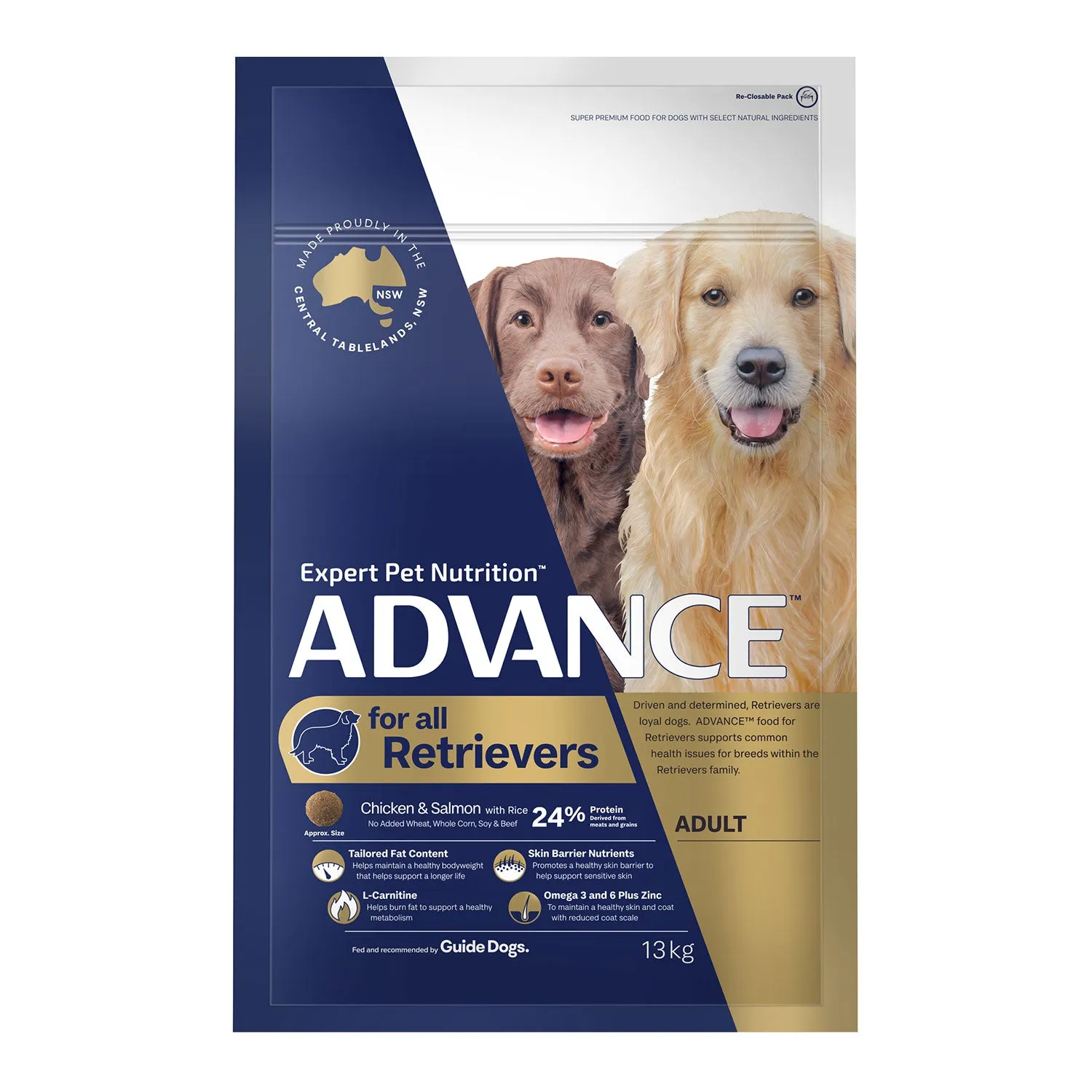 Advance Retrievers Chicken, Salmon & Rice Adult Dry Dog Food 13kg