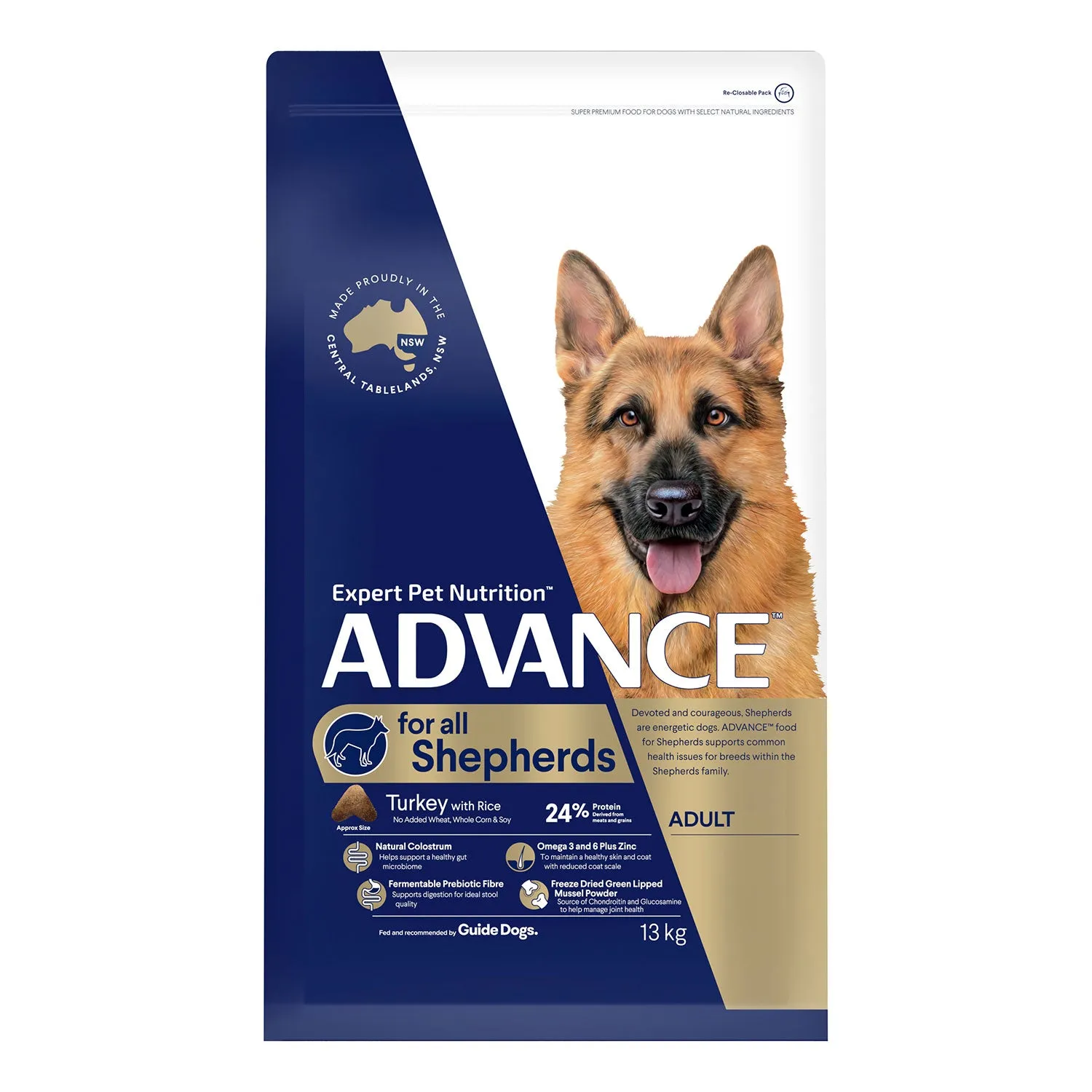 Advance Shepherds Turkey & Rice Adult Dry Dog Food 13kg