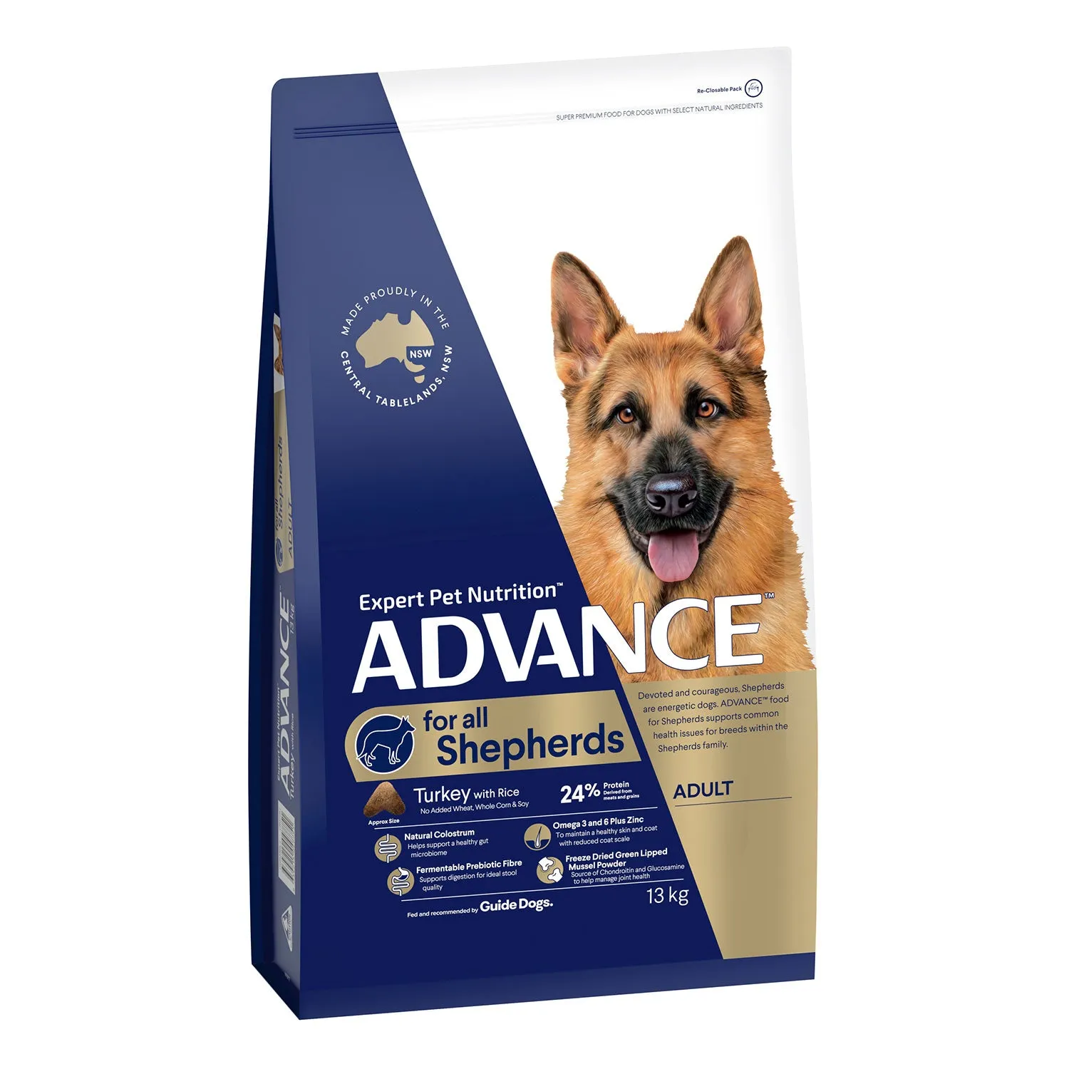 Advance Shepherds Turkey & Rice Adult Dry Dog Food 13kg