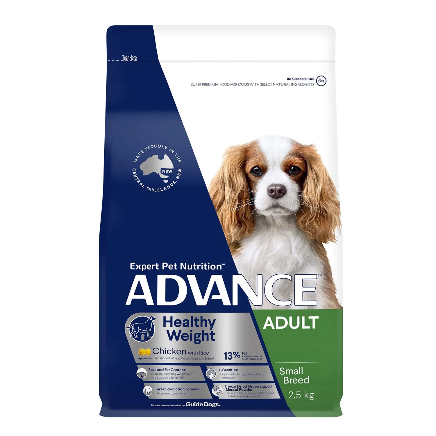 Advance Small Breed Healthy Weight Chicken & Rice Adult Dry Dog Food 2.5kg