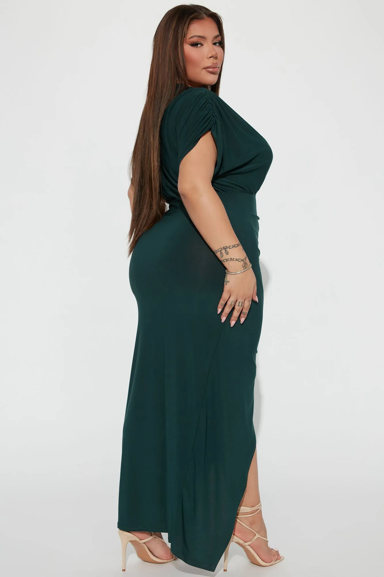 Alex Off Shoulder Maxi Dress - Hunter