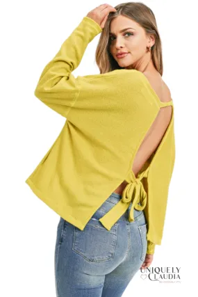 Alexia Pullover Open-Back Sweater