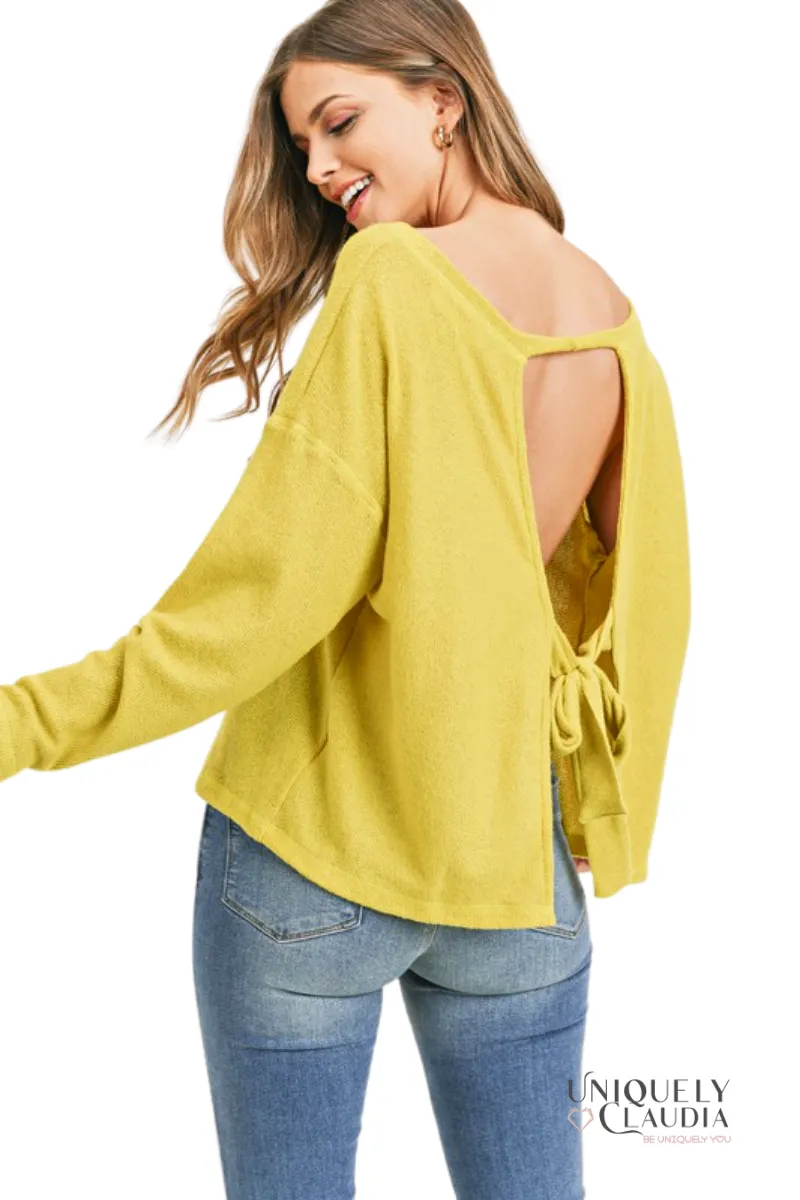 Alexia Pullover Open-Back Sweater