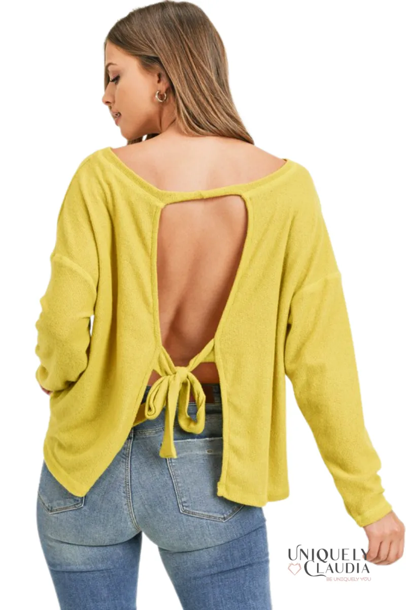 Alexia Pullover Open-Back Sweater