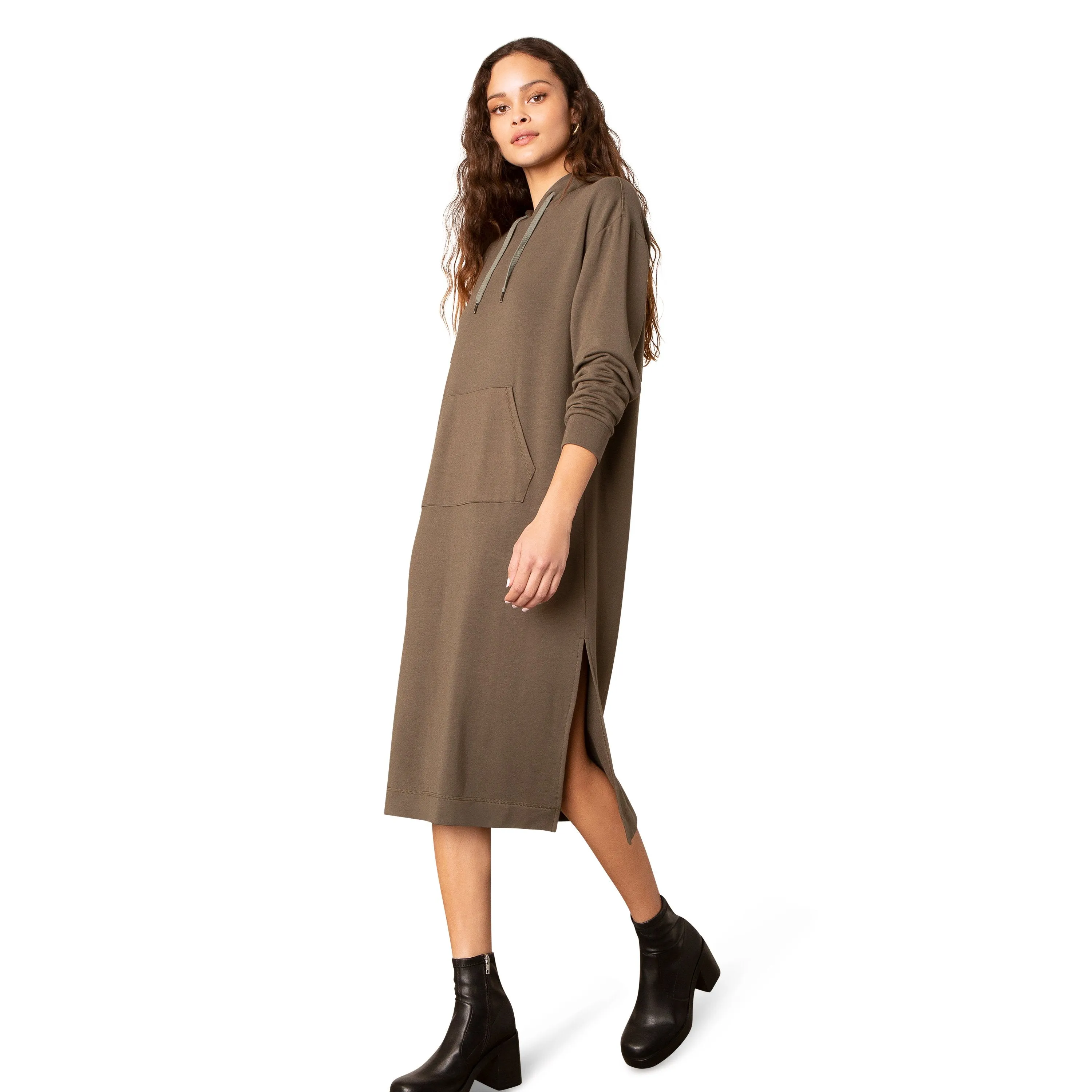 ALL GOOD IN THE HOOD DRESS OLIVE