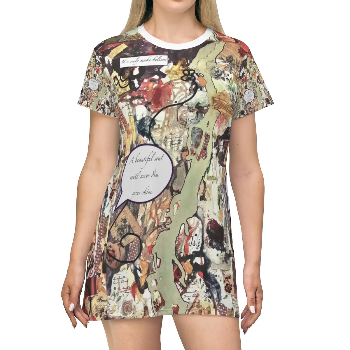 All Over Print T-Shirt Dress BEAUTIFUL SOUL