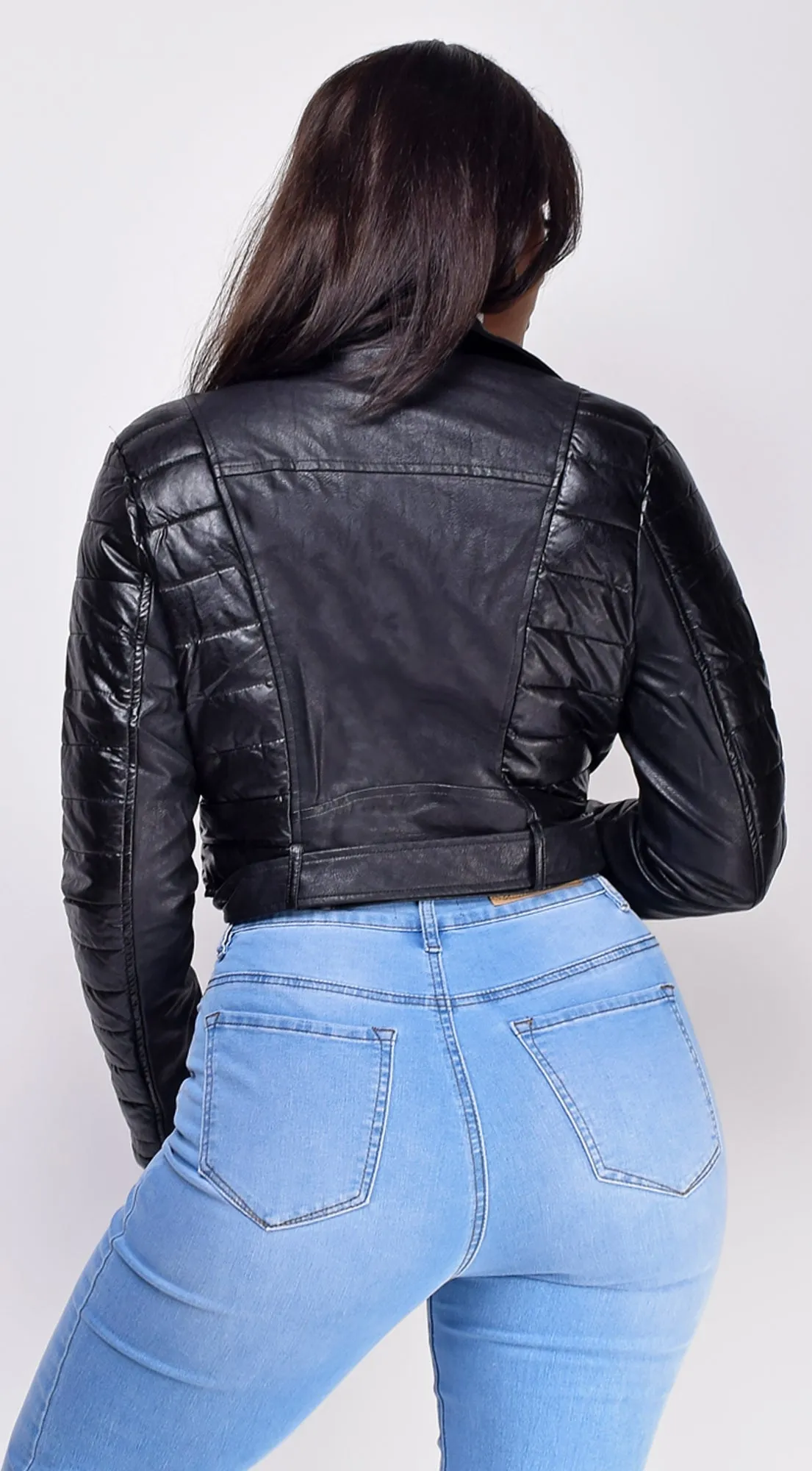 Allura Black Cropped Motto Jacket