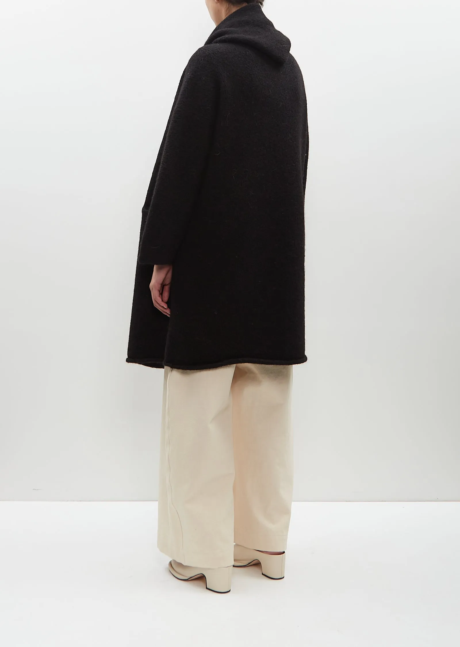 Alpaca Capote Coat — Black