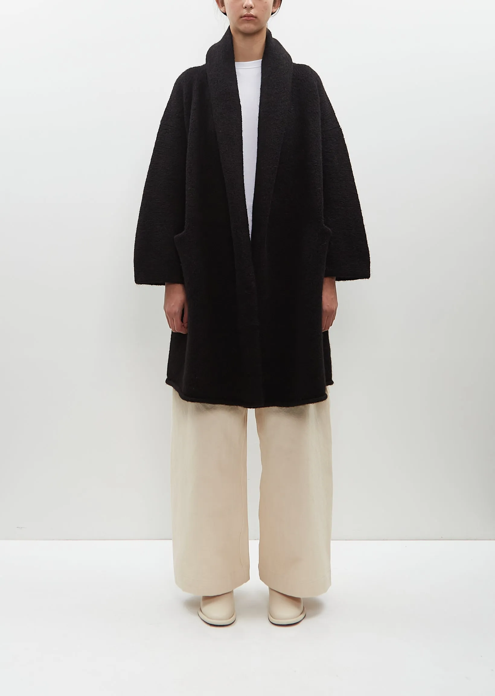 Alpaca Capote Coat — Black