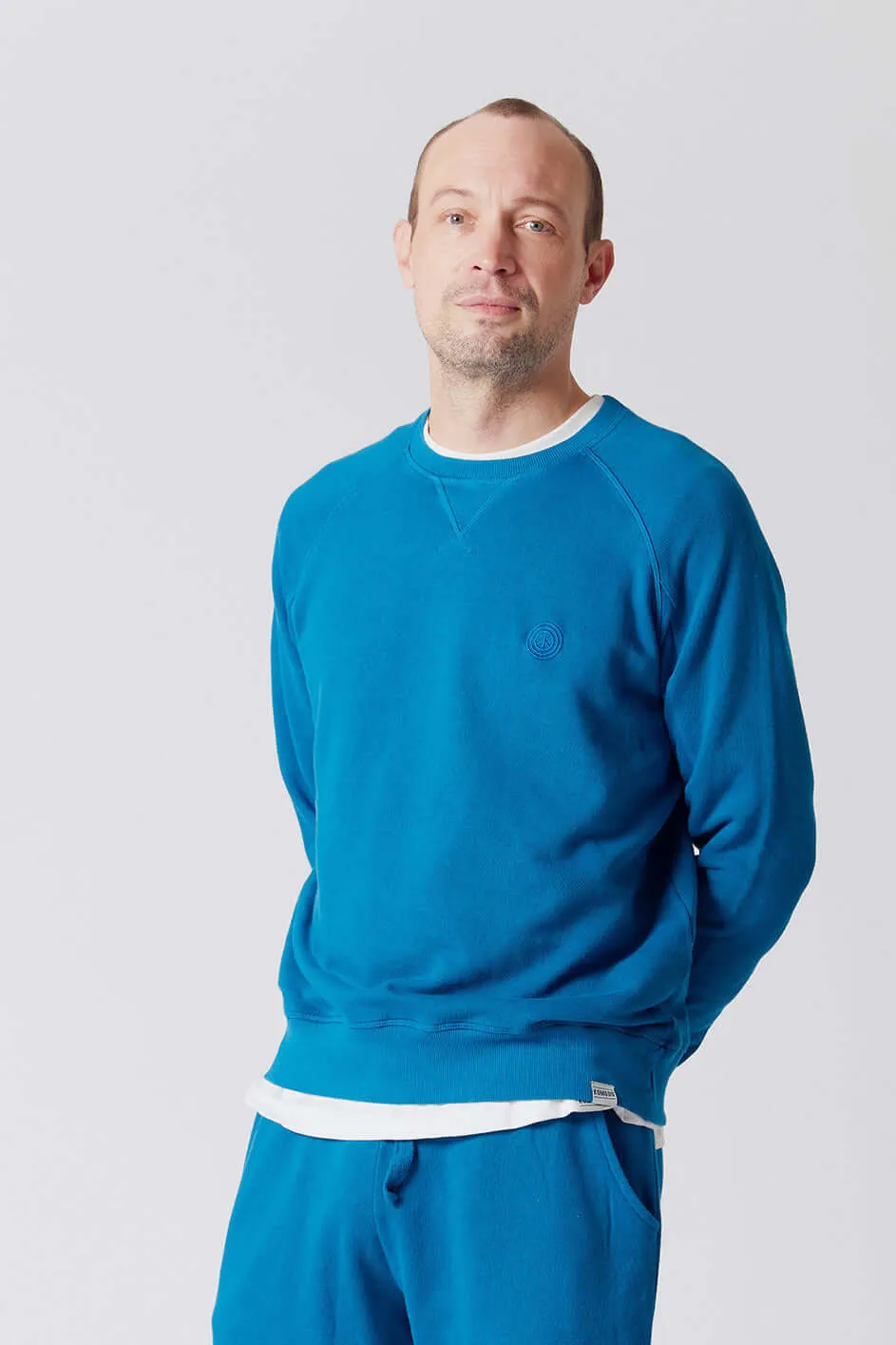 ANTON - Organic Cotton Sweat Teal Blue