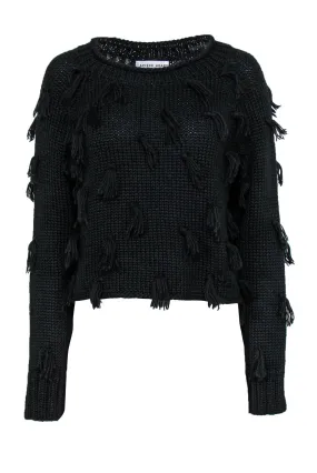 Apiece Apart - Black Knit Fringe Sweater Sz S