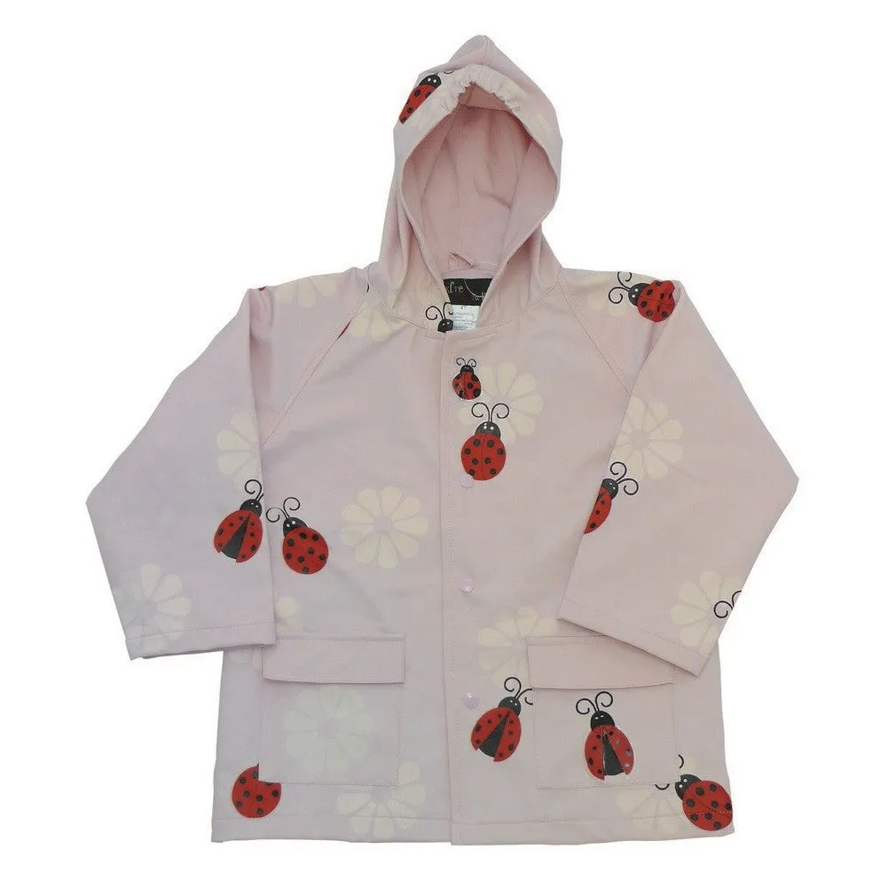 Baby Girls Pink Lady Bug Rain Coat 1T