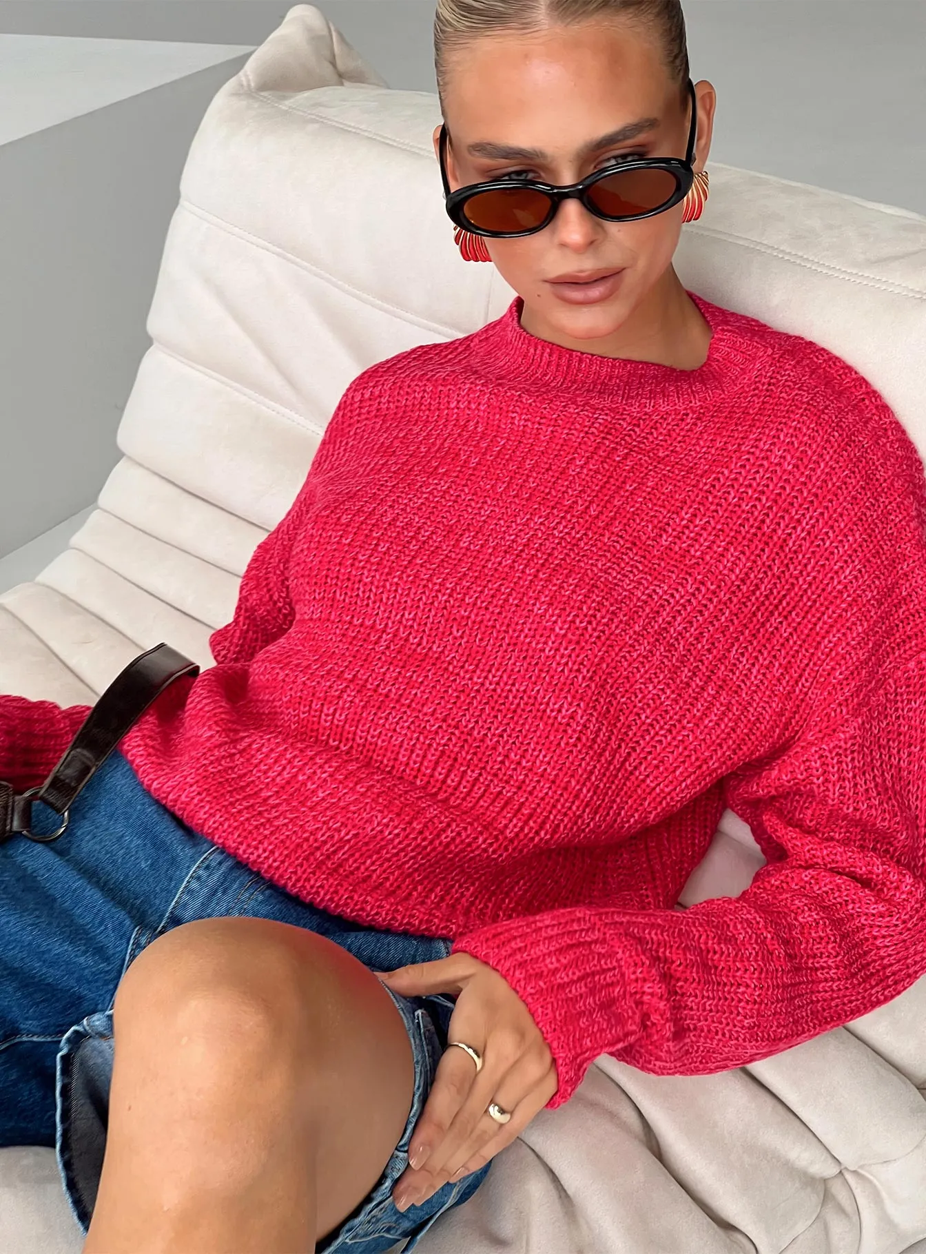 Bae Sweater Pink/ Red