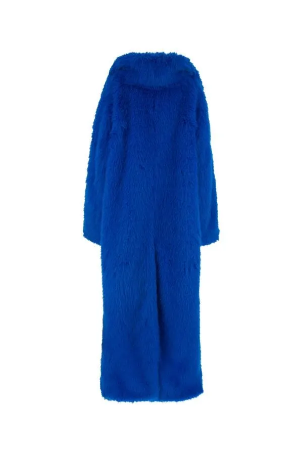 BALENCIAGA | Electric blue eco fur coat