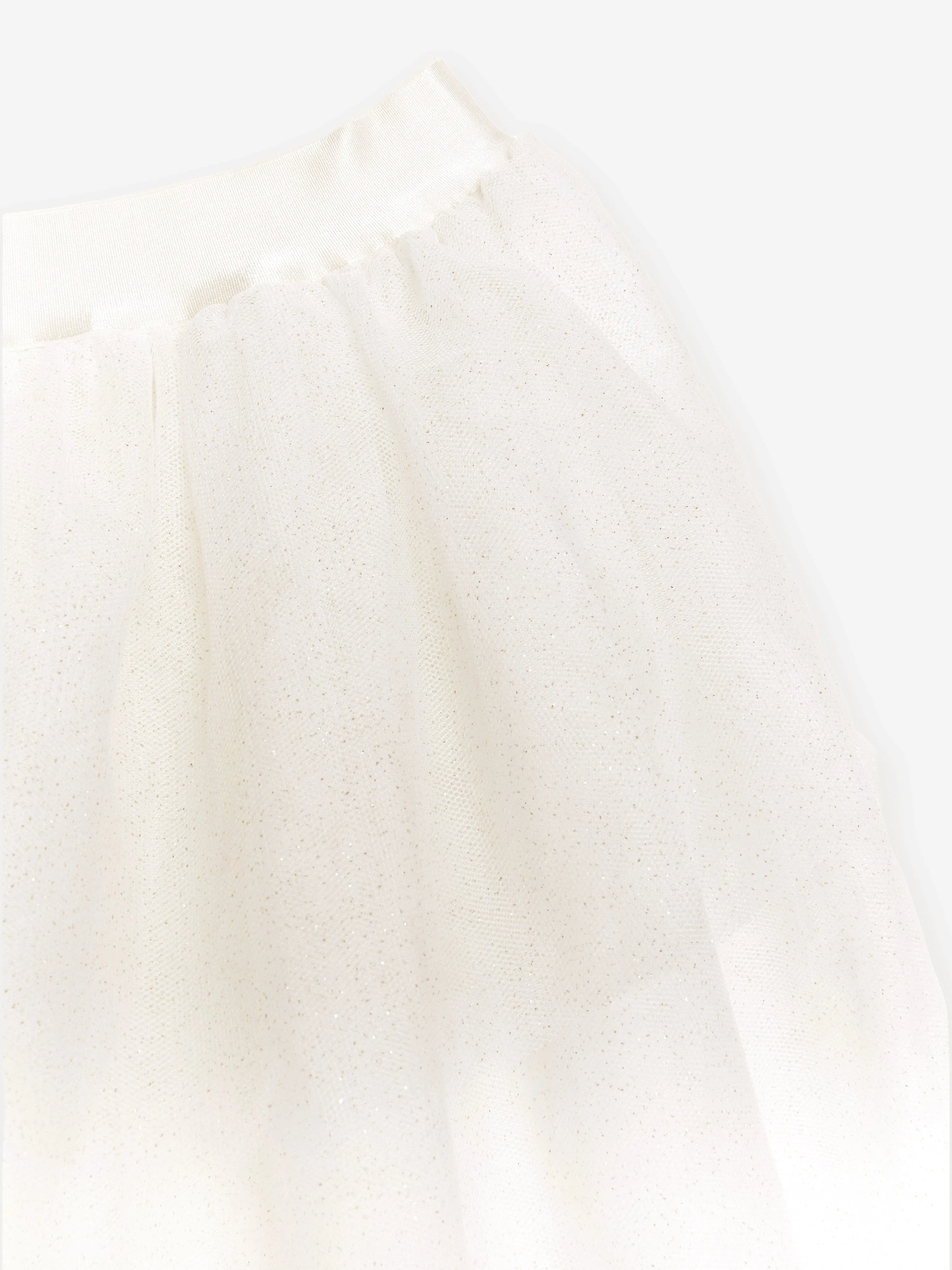 BCBG Girls Glitter Tulle Maxi Skirt in Ivory