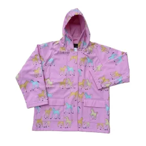 Big Girls Pink Pony Rain Coat 8-10