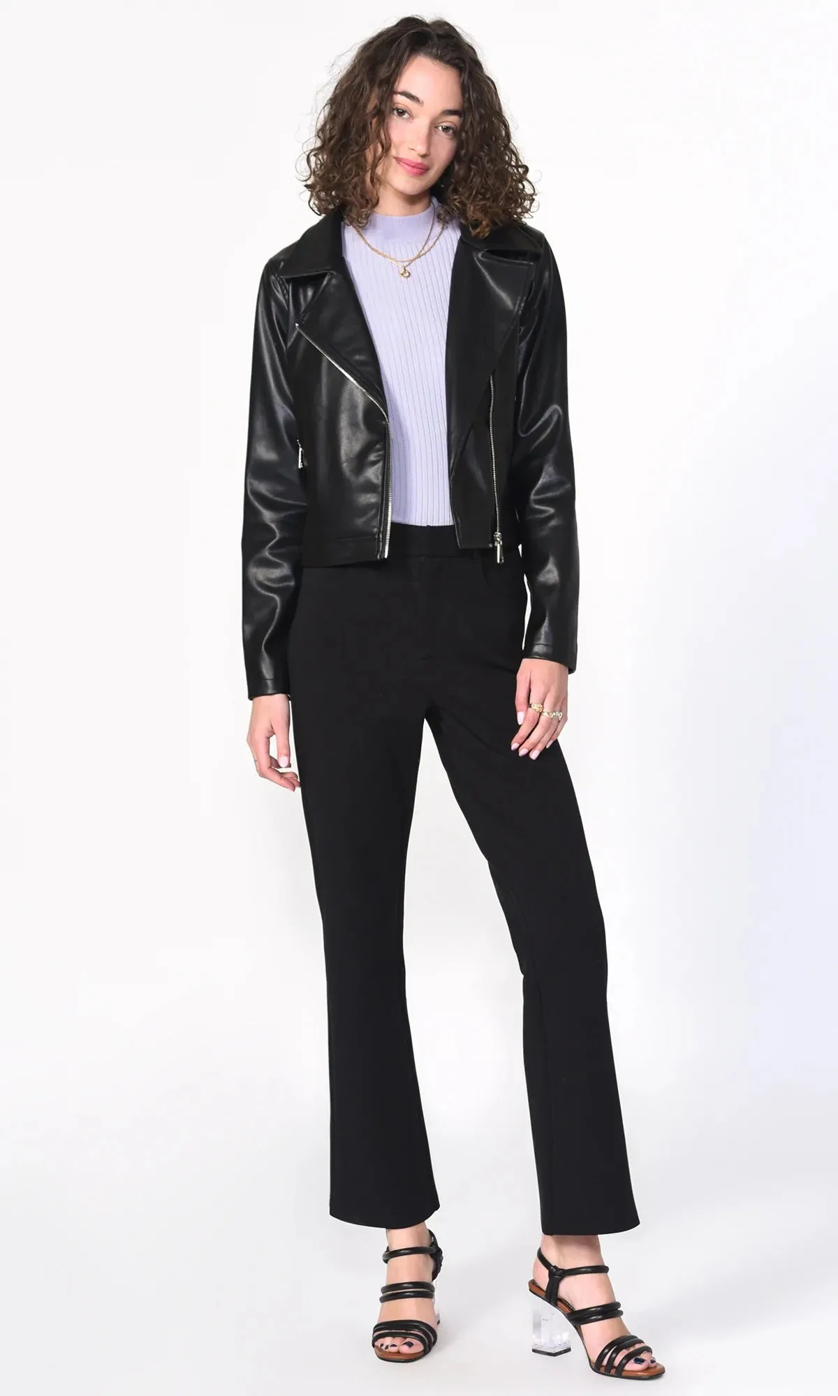 Black Vegan Leather Jen Moto Jacket