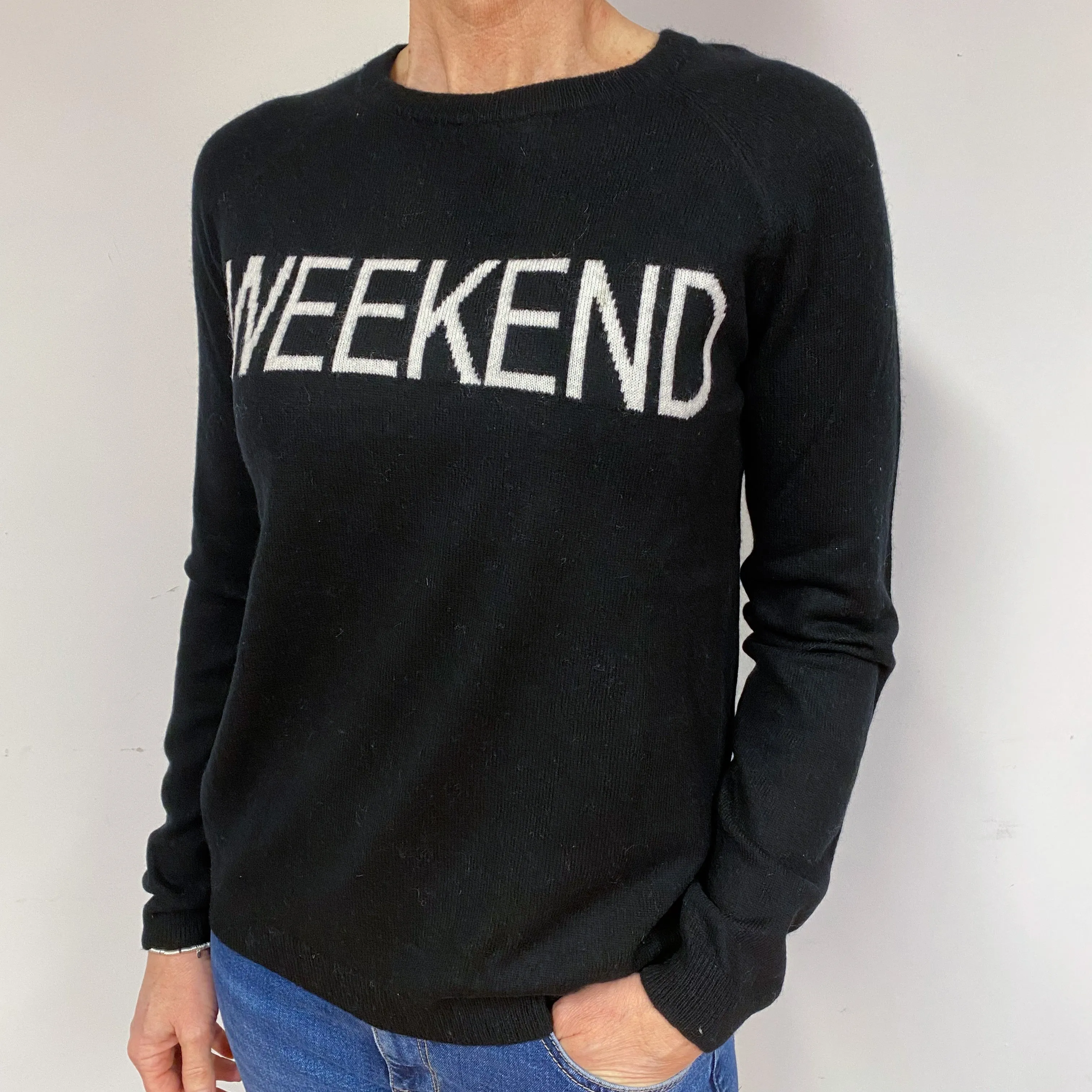 Black “Weekend” Cashmere Crew Neck Jumper Medium