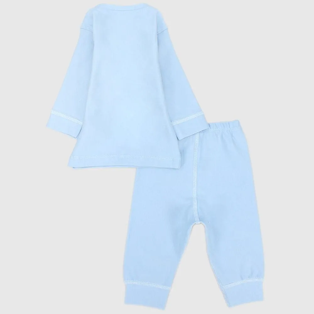 Blue Long-Sleeved Thermal Underwear Set