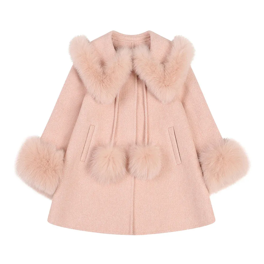 Bobble Babies :: Pompom Cashmere Coat Blush