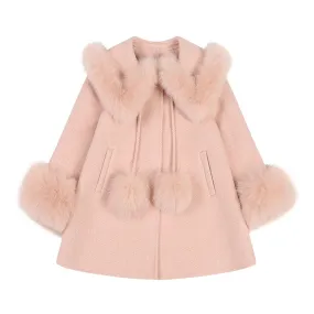 Bobble Babies :: Pompom Cashmere Coat Blush