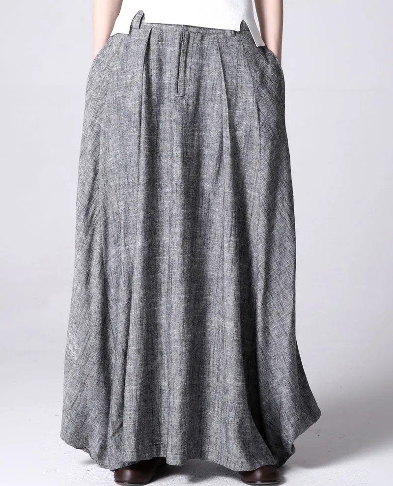 Bohemian maxi swing Skirt in grey 1187#