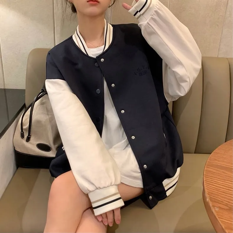 Boyfriend Style Black & White Bomber Jacket