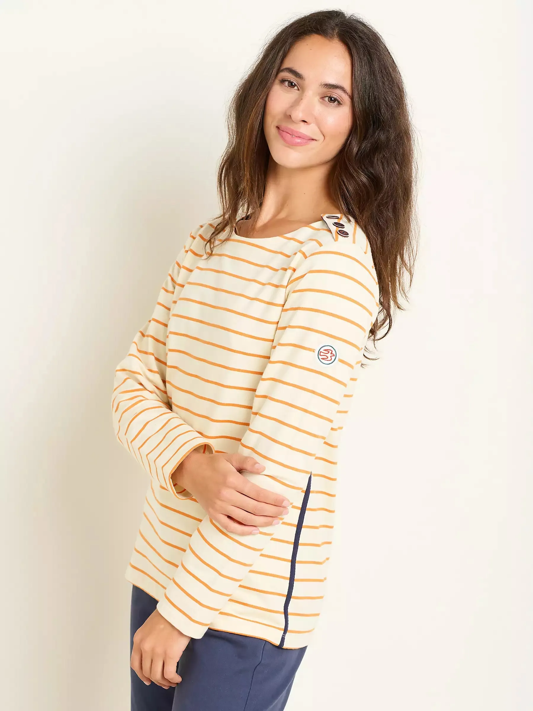 BRAKEBURN Bella Stripe Crew Neck Sweatshirt