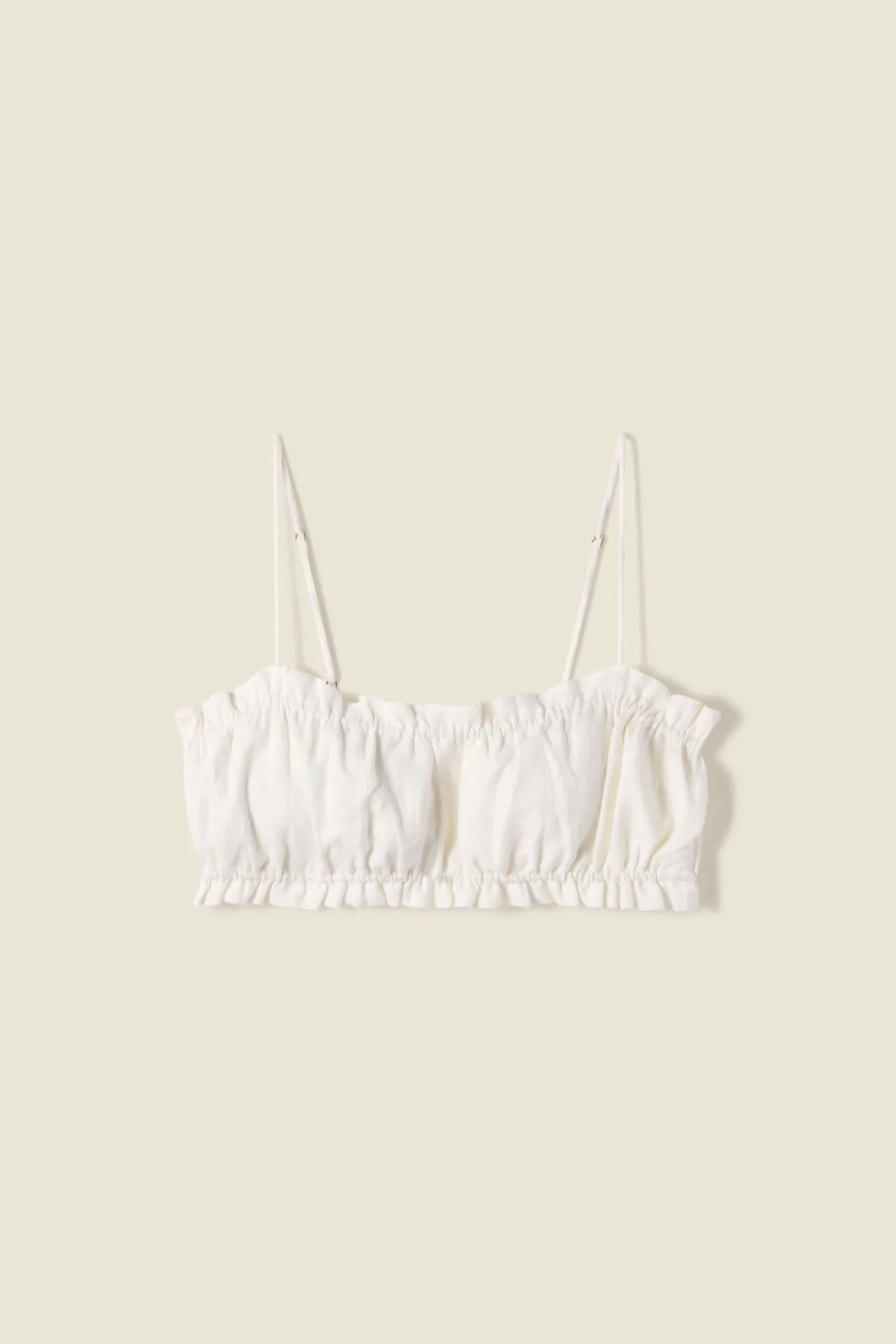 Brigette Bandeau Top Ivory Linen