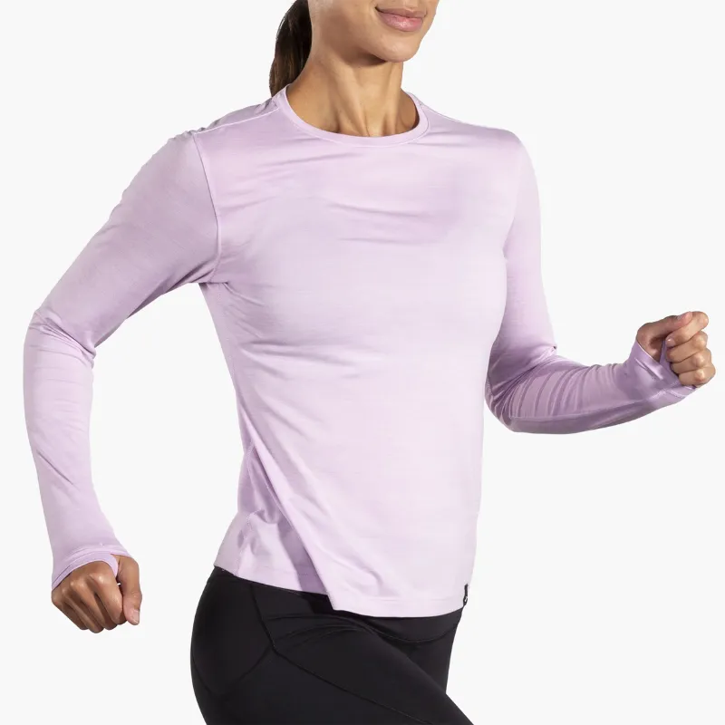 Brooks Women's Luxe Long Sleeve in Htr Lt Orchid