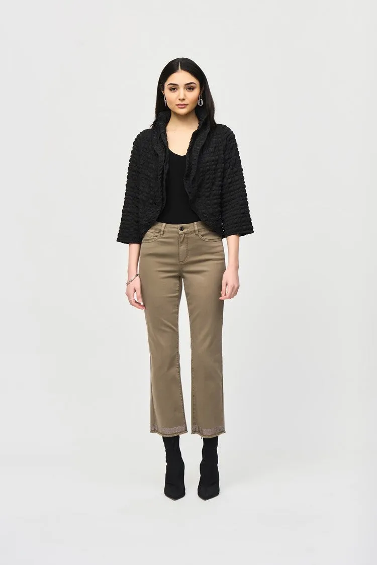 Bubble woven cropped jacket