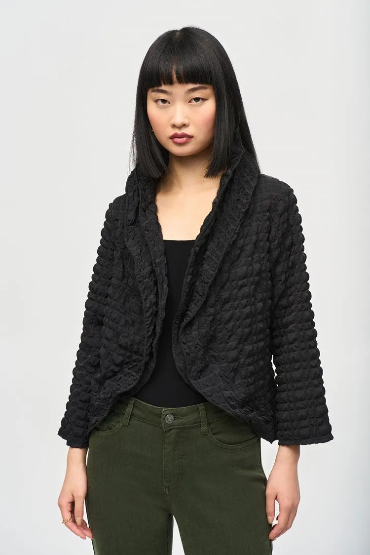 Bubble woven cropped jacket