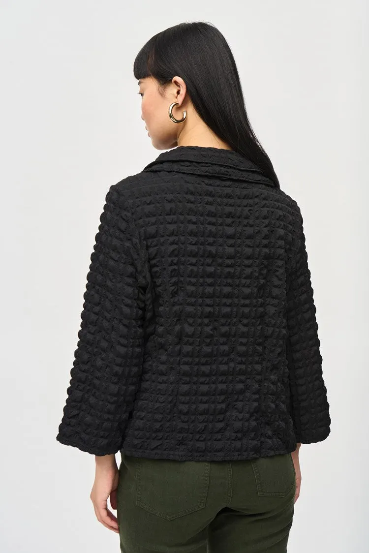 Bubble woven cropped jacket