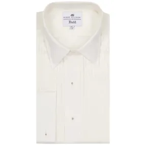 Budd x Kirby Allison Hand Pleated Silk Dress Shirt in Cream