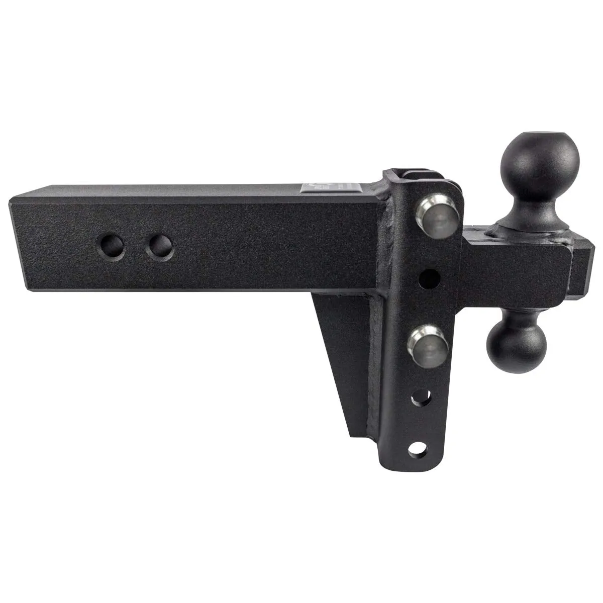 BulletProof Hitches 3.0" Adjustable Extreme Duty (36,000lb Rating) 10" Drop/Rise Trailer Hitch with 2" and 2 5/16" Dual Ball (Black Textured Powder Coat, Solid Steel)